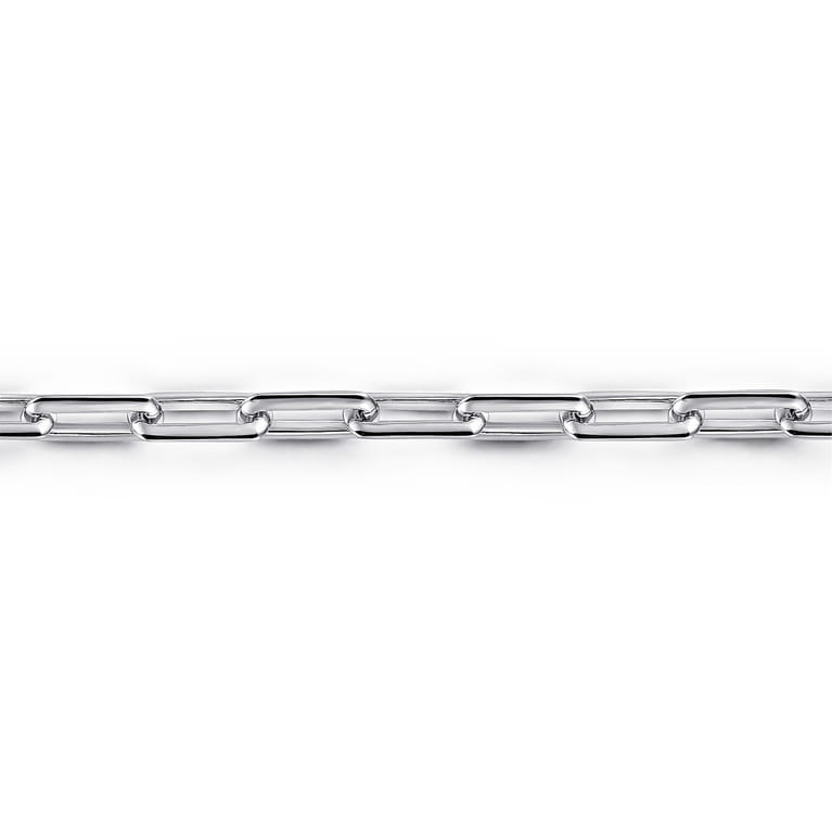 925 Sterling Silver Solid Elongated Chain Bracelet - Shot 2