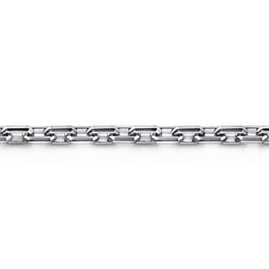 925 Sterling Silver Solid Faceted Chain Bracelet