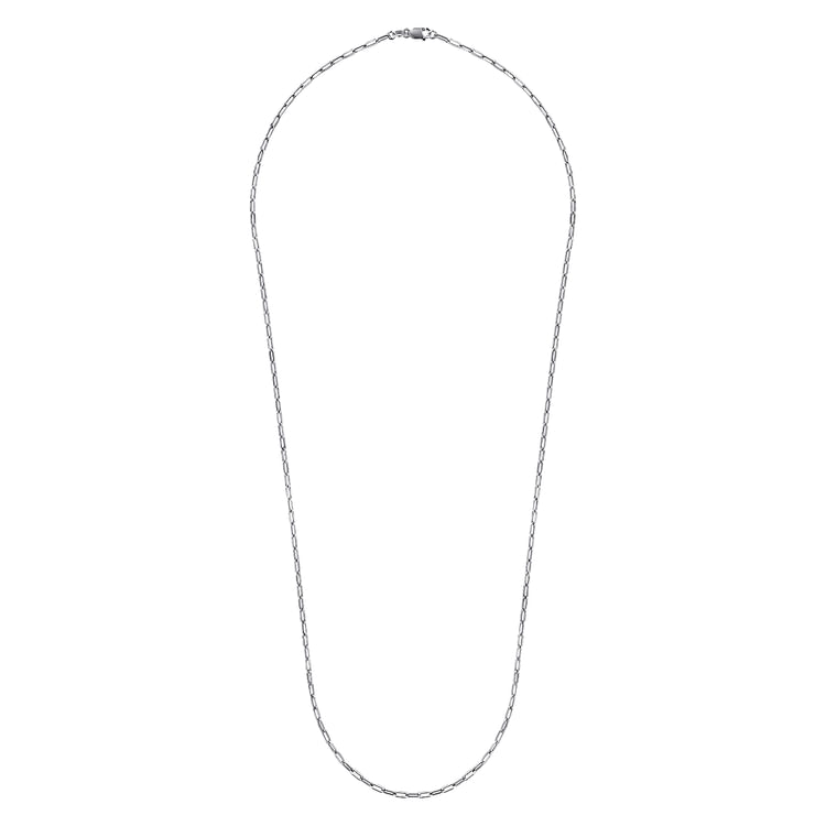 925 Sterling Silver Solid Paper Clip Chain Necklace