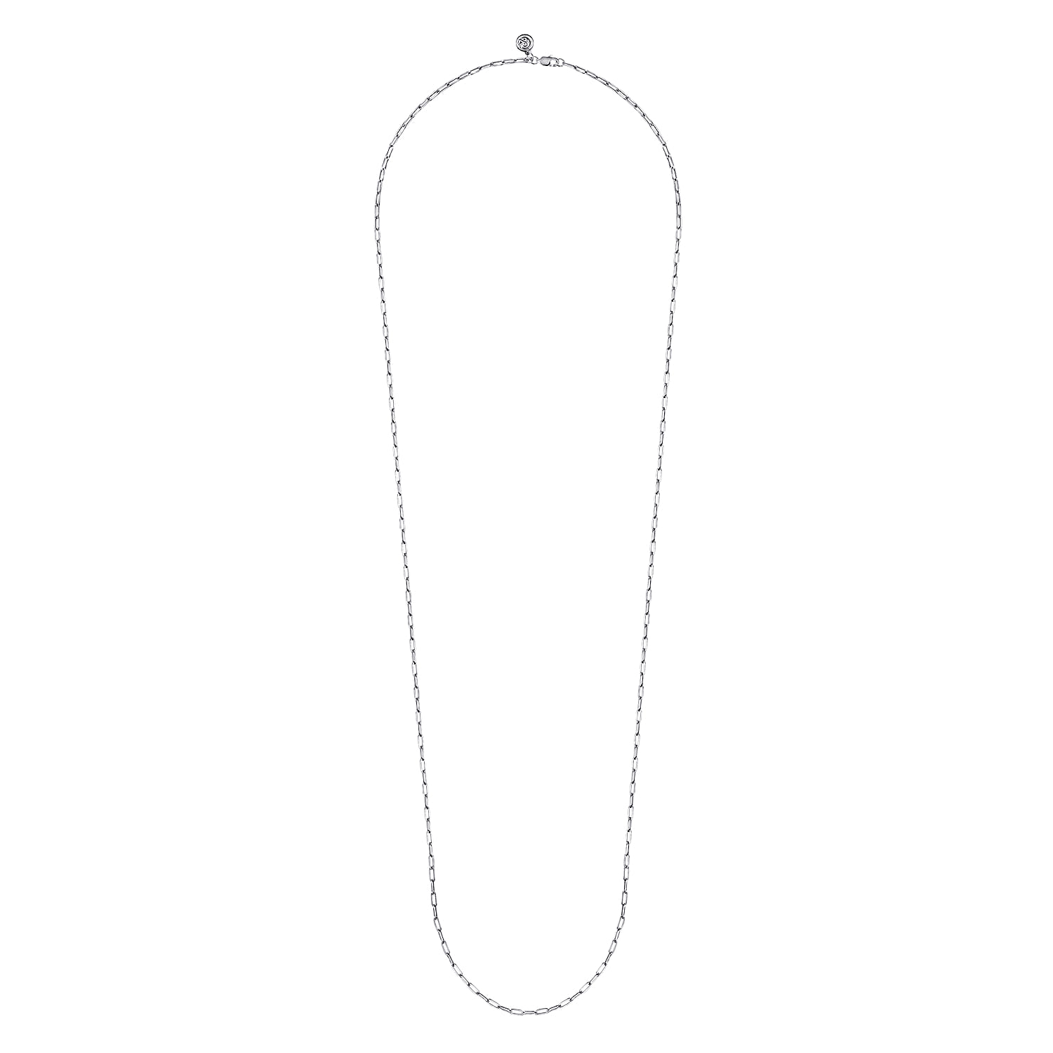 925 Sterling Silver Solid Paper Clip Chain Necklace - Shot 2