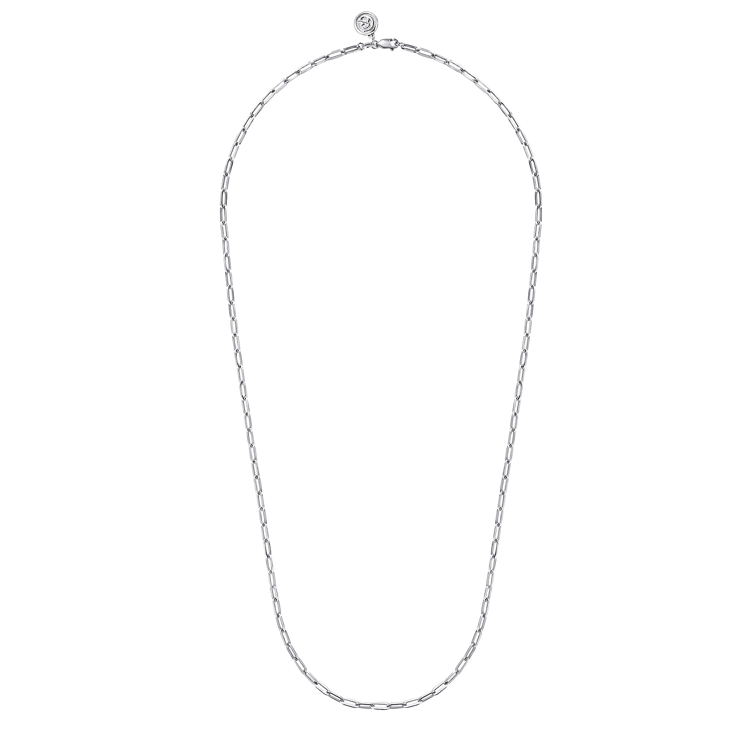 925 Sterling Silver Solid Paper Clip Chain Necklace - Shot 2