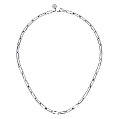 925 Sterling Silver Solid Paper Clip Chain Necklace