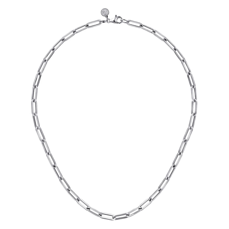 925 Sterling Silver Solid Paper Clip Chain Necklace