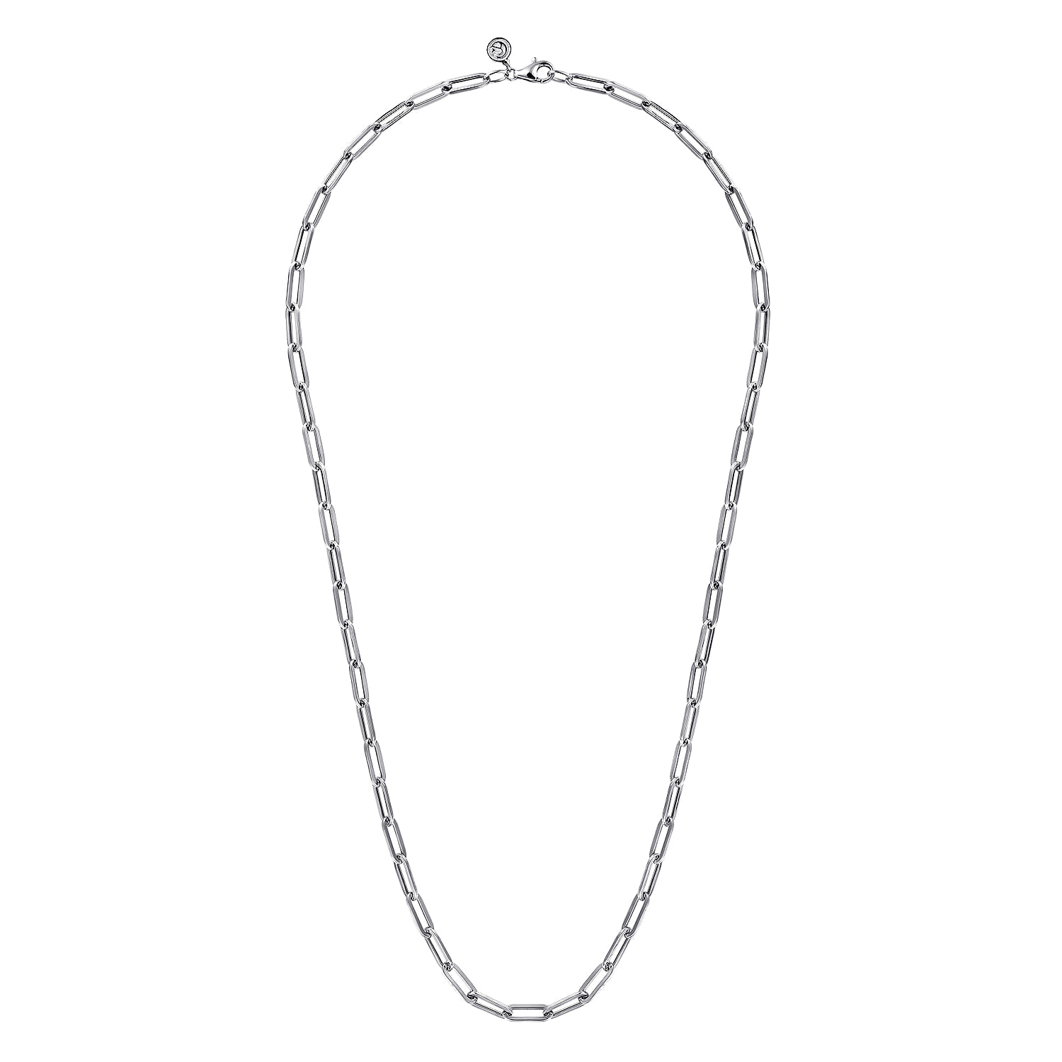 925 Sterling Silver Solid Paper Clip Chain Necklace - Shot 2