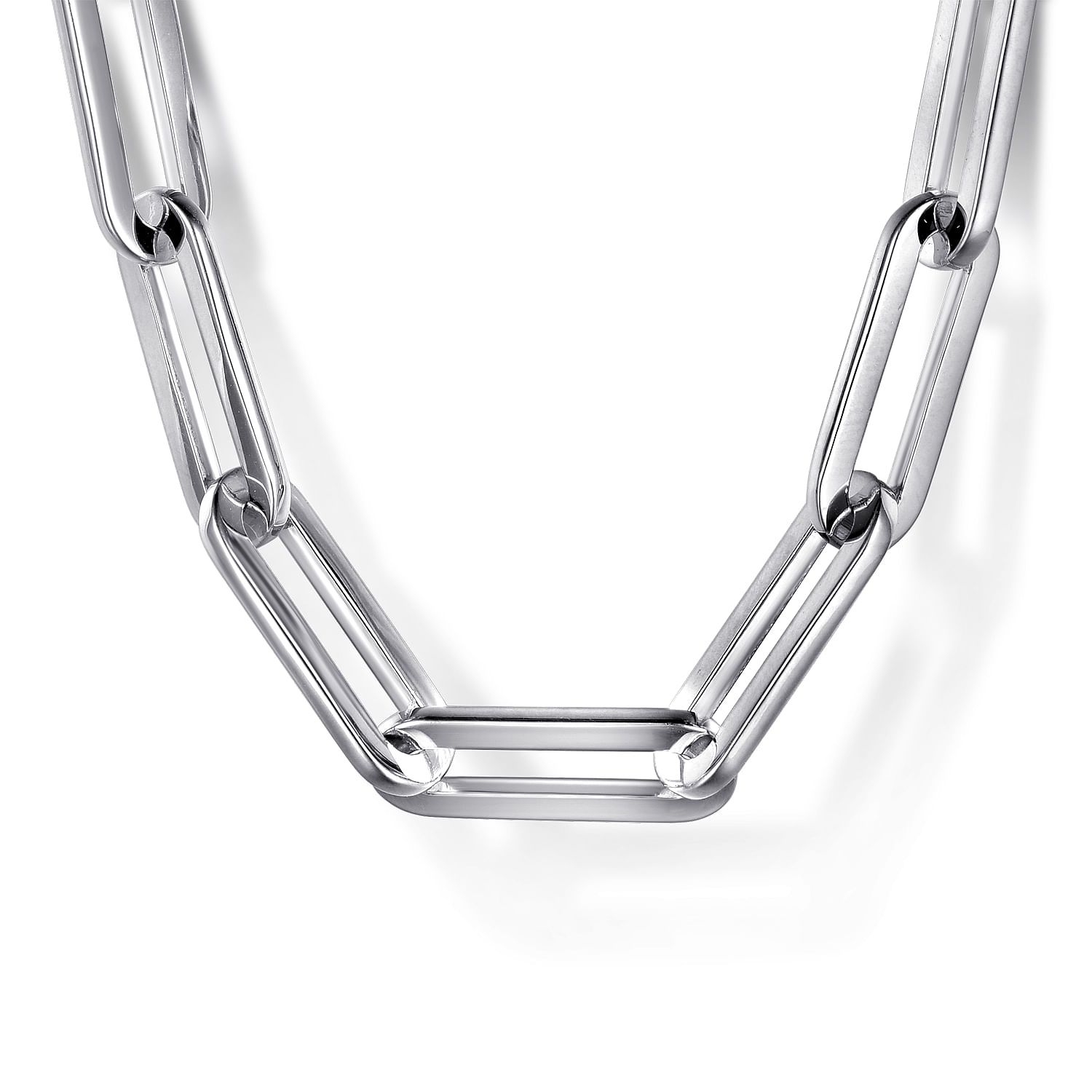 925 Sterling Silver Solid Paper Clip Chain Necklace