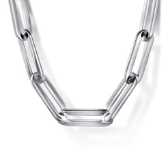 925 Sterling Silver Solid Paper Clip Chain Necklace