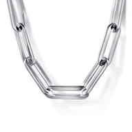 925 Sterling Silver Solid Paper Clip Chain Necklace