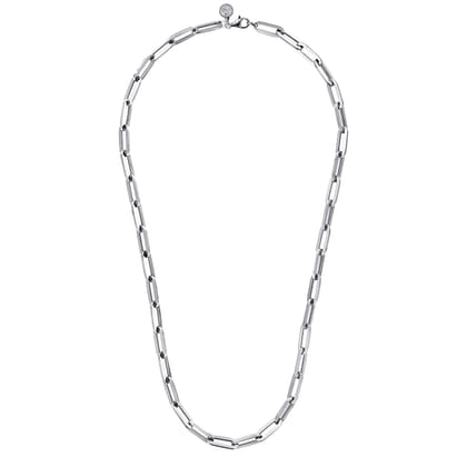 925 Sterling Silver Solid Paper Clip Chain Necklace