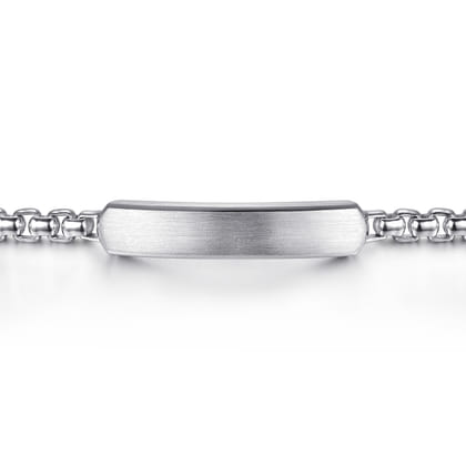 925 Sterling Silver Solid Round Box Chain ID Bracelet