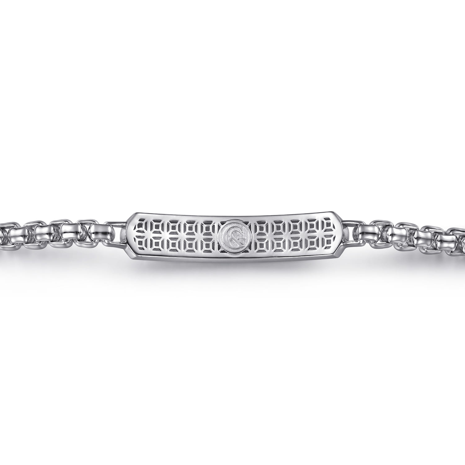 925 Sterling Silver Solid Round Box Chain ID Bracelet - Shot 3