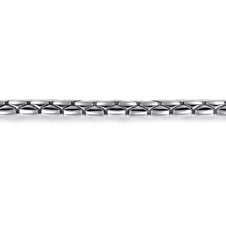 925 Sterling Silver Solid Tubular Chain Bracelet - Shot 2