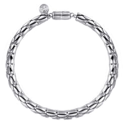 925 Sterling Silver Solid Tubular Chain Bracelet