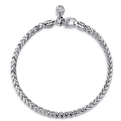925 Sterling Silver Solid Wheat Chain Bracelet 