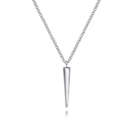 925 Sterling Silver Spike Pendant Necklace