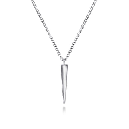 925 Sterling Silver Spike Pendant Necklace