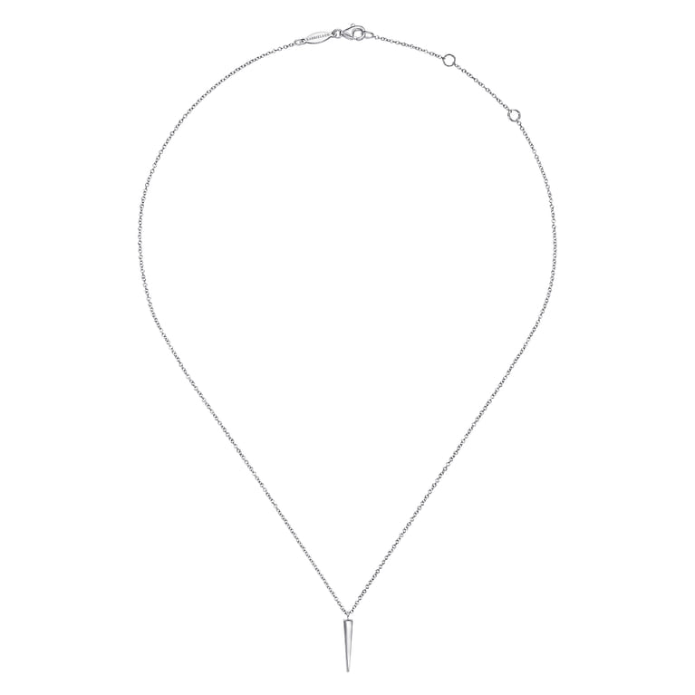 925 Sterling Silver Spike Pendant Necklace - Shot 2