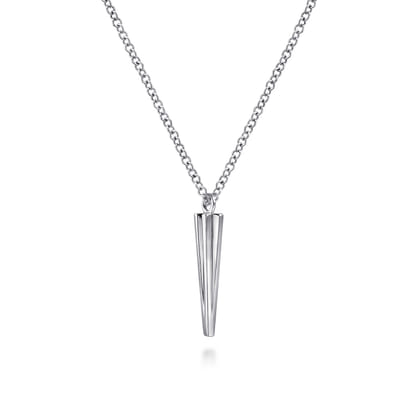925 Sterling Silver Spike Pendant Necklace