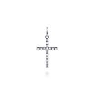 925 Sterling Silver Square Station Mini Cross Pendant