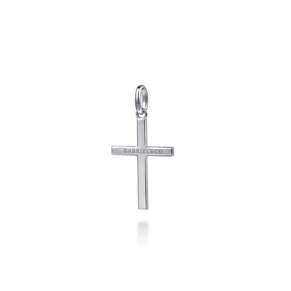 925 Sterling Silver Square Station Mini Cross Pendant