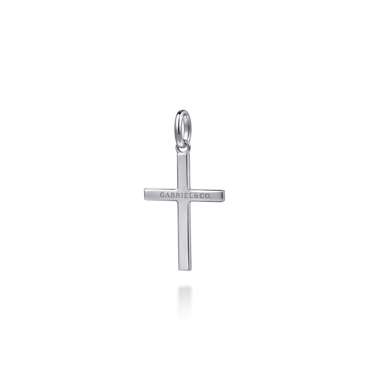 925 Sterling Silver Square Station Mini Cross Pendant - Shot 2