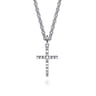 925 Sterling Silver Square Station Mini Cross Pendant