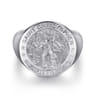 925 Sterling Silver St. Christopher Protect Us Signet Ring