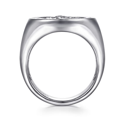 925 Sterling Silver St. Christopher Protect Us Signet Ring
