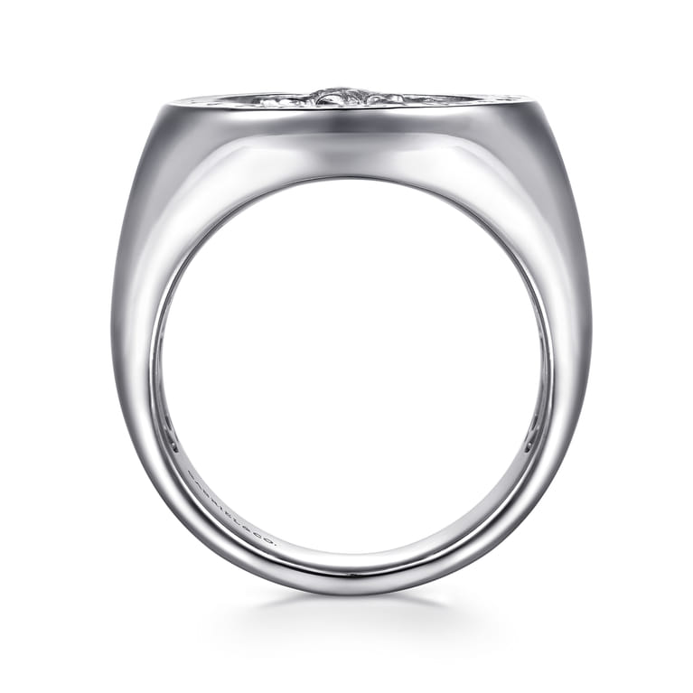 925 Sterling Silver St. Christopher Protect Us Signet Ring - Shot 2
