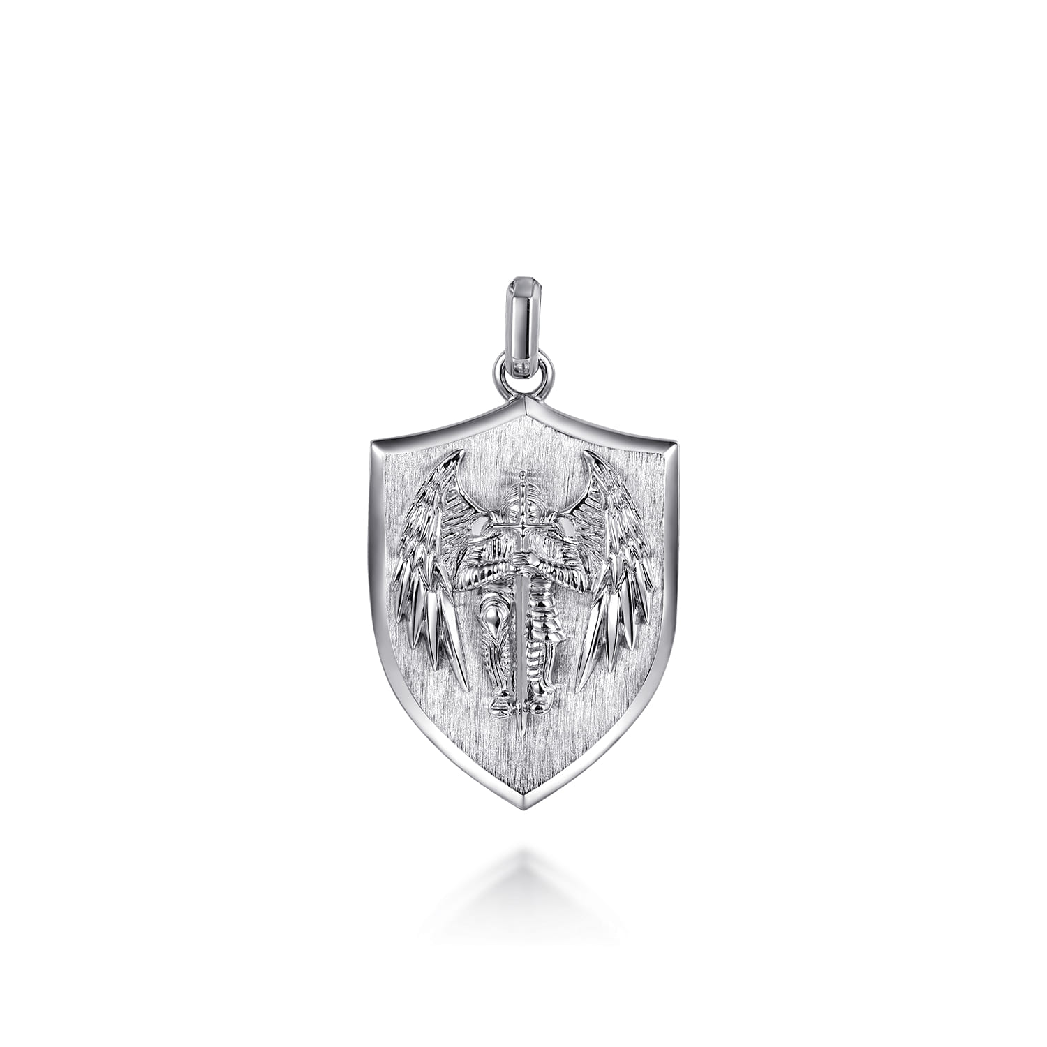 925 Sterling Silver St. Michael Dog Tag Pendant - Shot 1