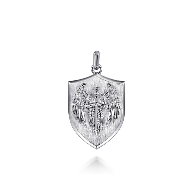 925 Sterling Silver St. Michael Dog Tag Pendant - Shot 1