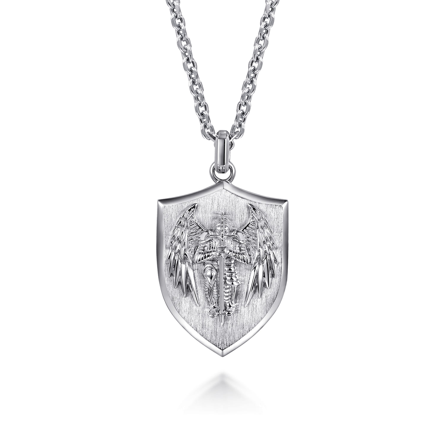 925 Sterling Silver St. Michael Dog Tag Pendant - Shot 3