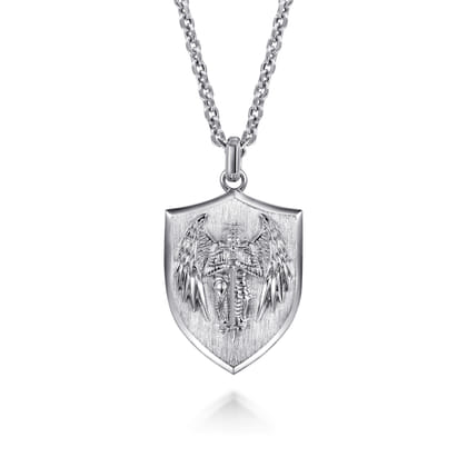 925 Sterling Silver St. Michael Dog Tag Pendant