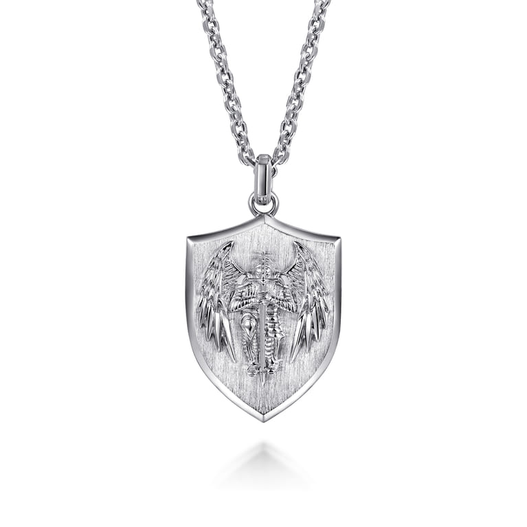 925 Sterling Silver St. Michael Dog Tag Pendant - Shot 3