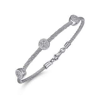 925-Sterling-Silver-Stainless-Steel-Cluster-Diamond-Twisted-Cable-Bangle2