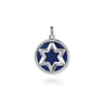 925 Sterling Silver Star of David Lapis Pendant