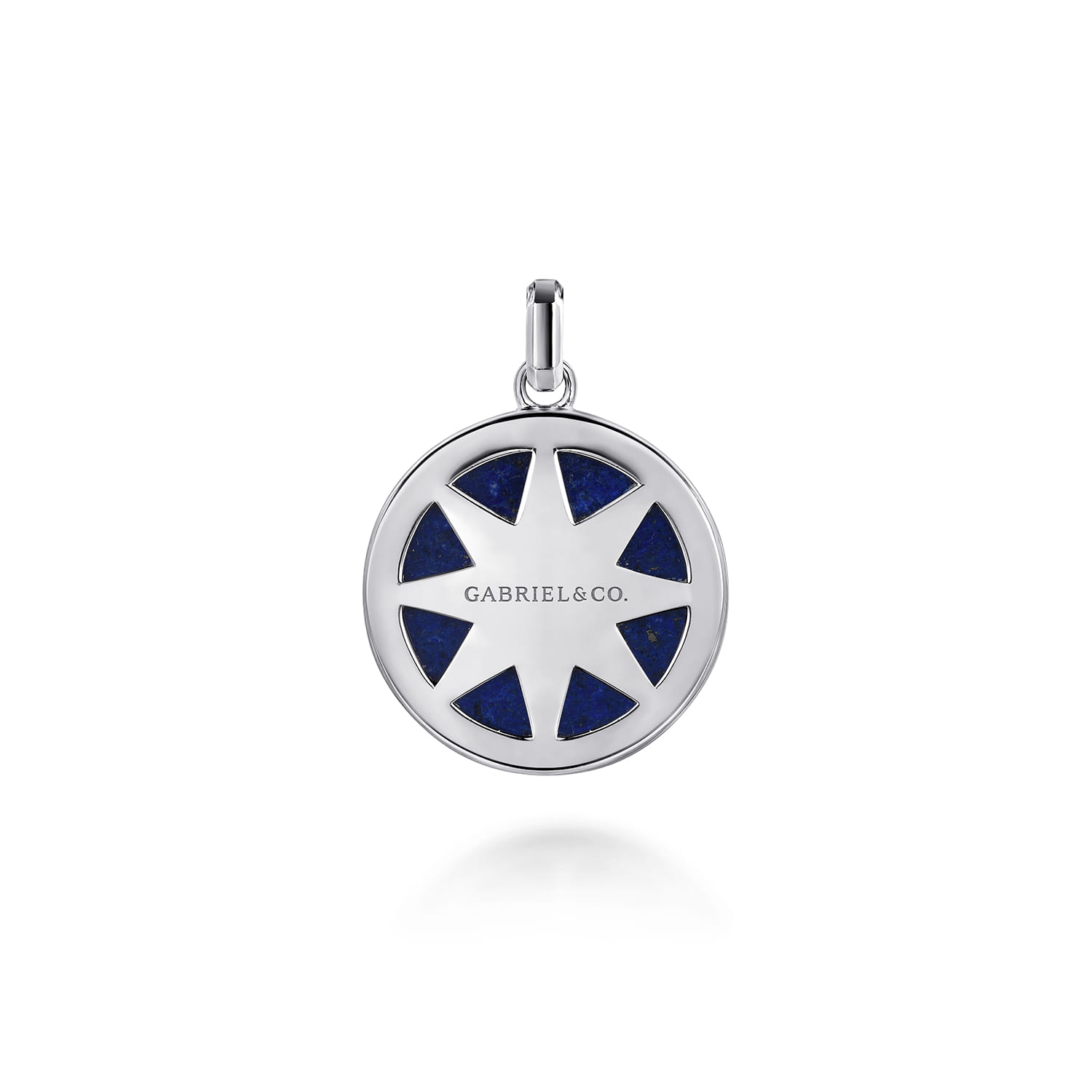 925 Sterling Silver Star of David Lapis Pendant - Shot 2