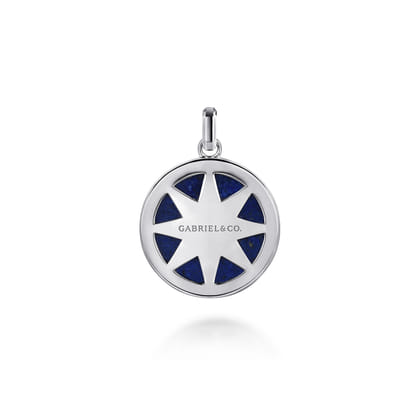 925 Sterling Silver Star of David Lapis Pendant