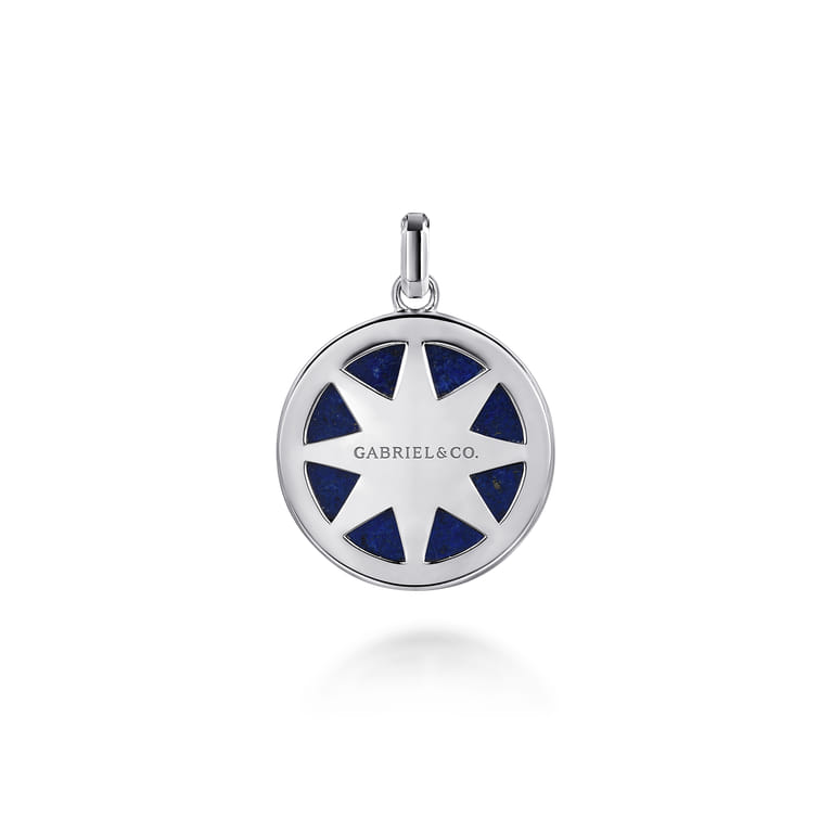 925 Sterling Silver Star of David Lapis Pendant - Shot 2