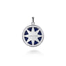 925 Sterling Silver Star of David Lapis Pendant