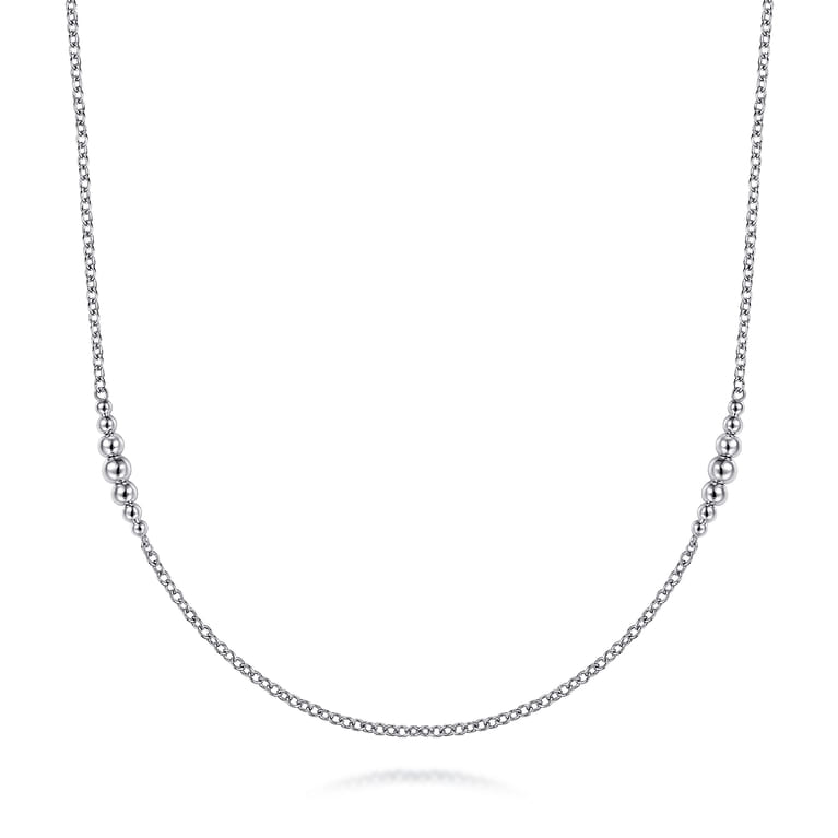 925 Sterling Silver Station Necklace - Shot 1