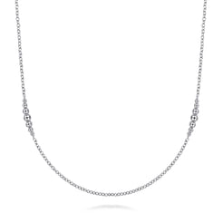 925 Sterling Silver Station Necklace