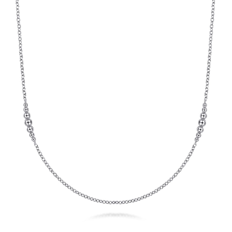 925 Sterling Silver Station Necklace - Shot 1
