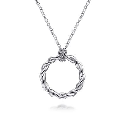 925 Sterling Silver Stronger Together Round Pendant Necklace