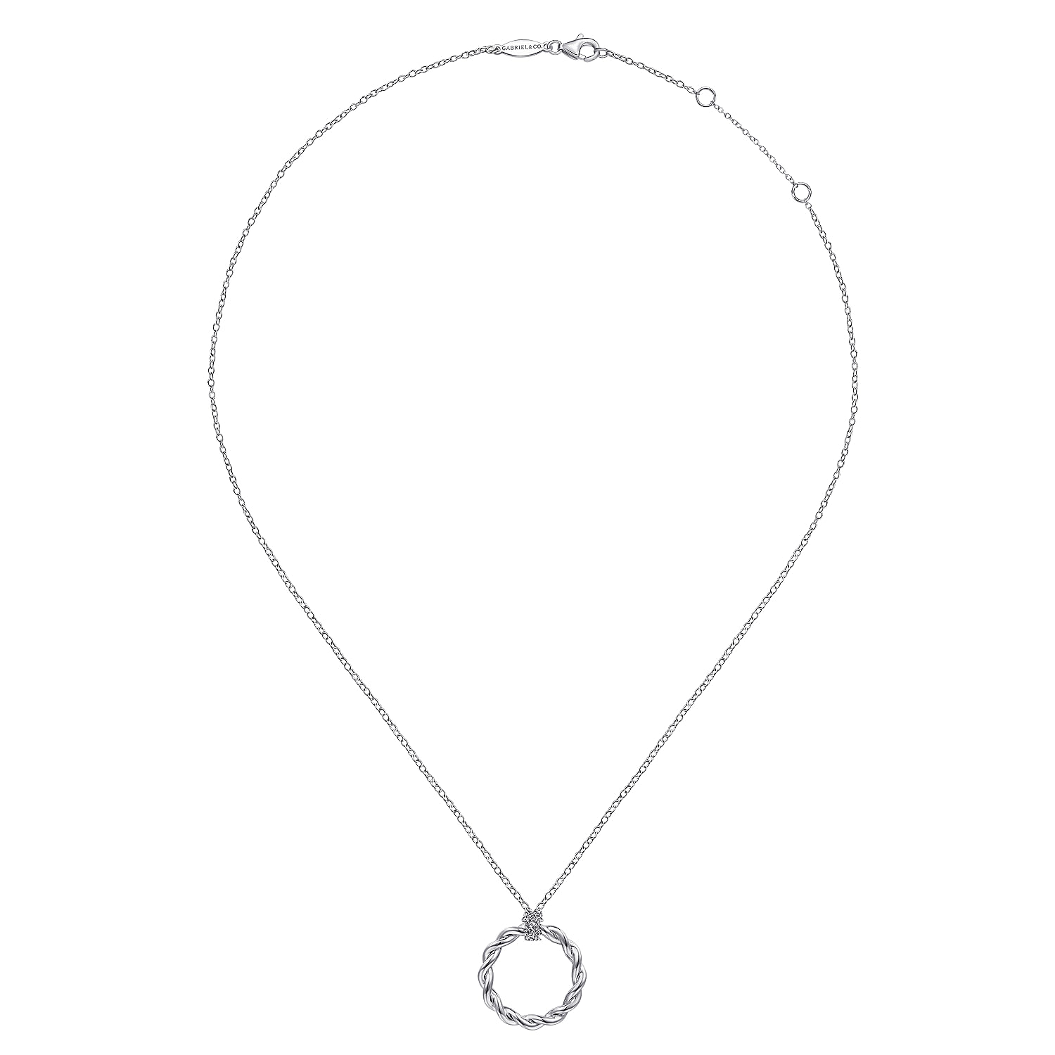 925 Sterling Silver Stronger Together Round Pendant Necklace