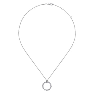 925 Sterling Silver Stronger Together Round Pendant Necklace