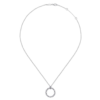 925 Sterling Silver Stronger Together Round Pendant Necklace