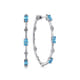 925 Sterling Silver Swiss Blue Topaz Classic Hoop Earrings 40mm-Bujukan