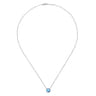 925 Sterling Silver Swiss Blue Topaz Pendant Necklace