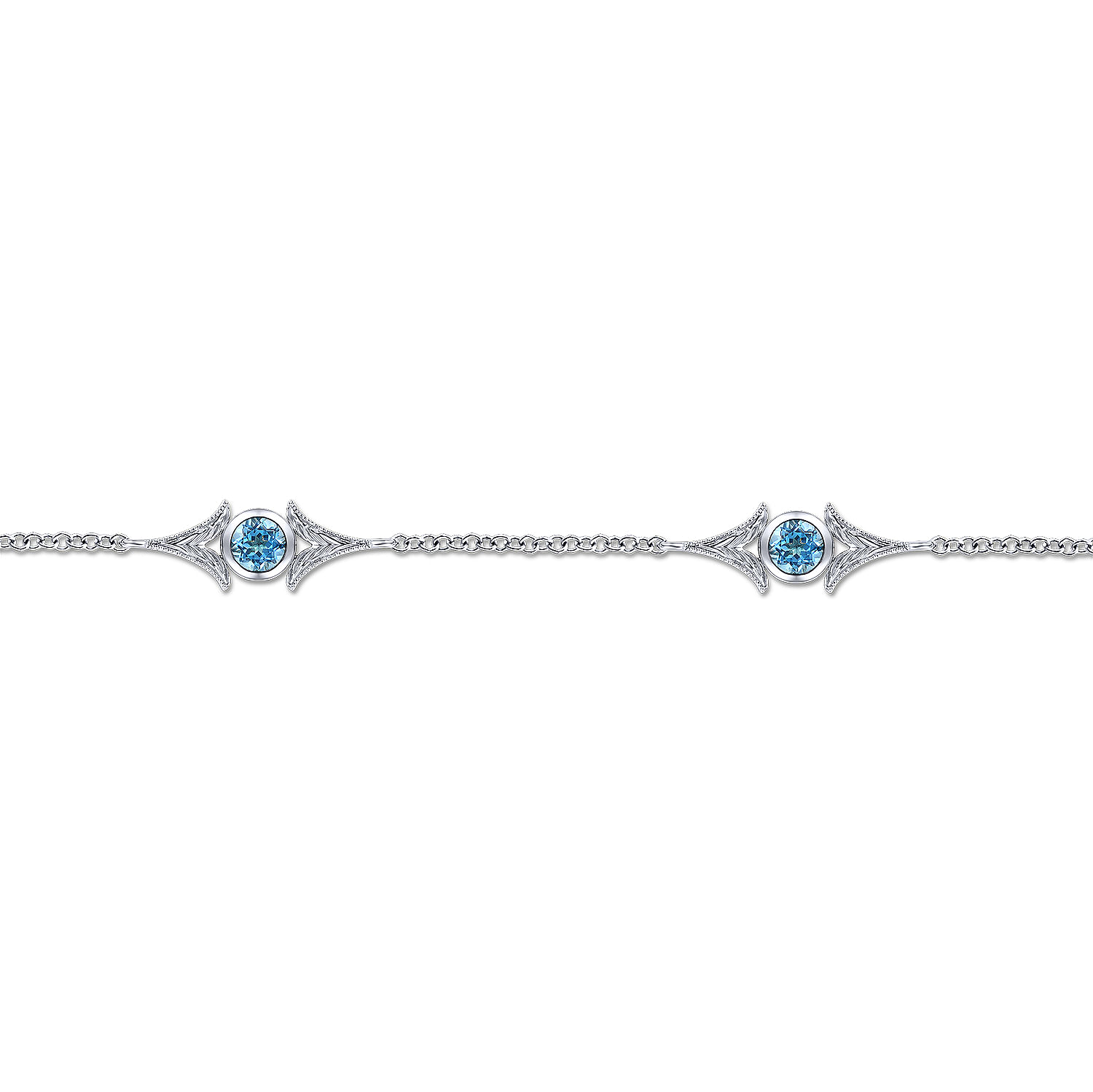 Blue Topaz Genuine Gemstones Silver Gothic Bracelet, 925 Sterling Silver Artisan Handmade Filigree Dainty Bracelet, Wedding Women Jewelry hotsell