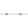 925 Sterling Silver Swiss Blue Topaz Station Bracelet